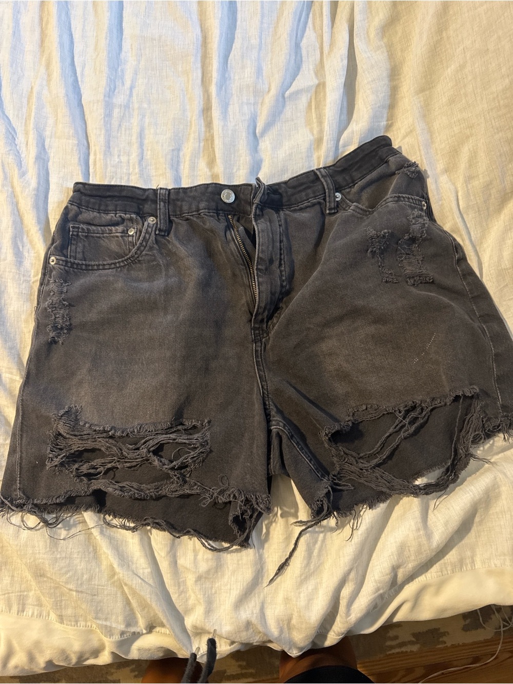 H&M Distressed Black Women’s Denim Shorts
